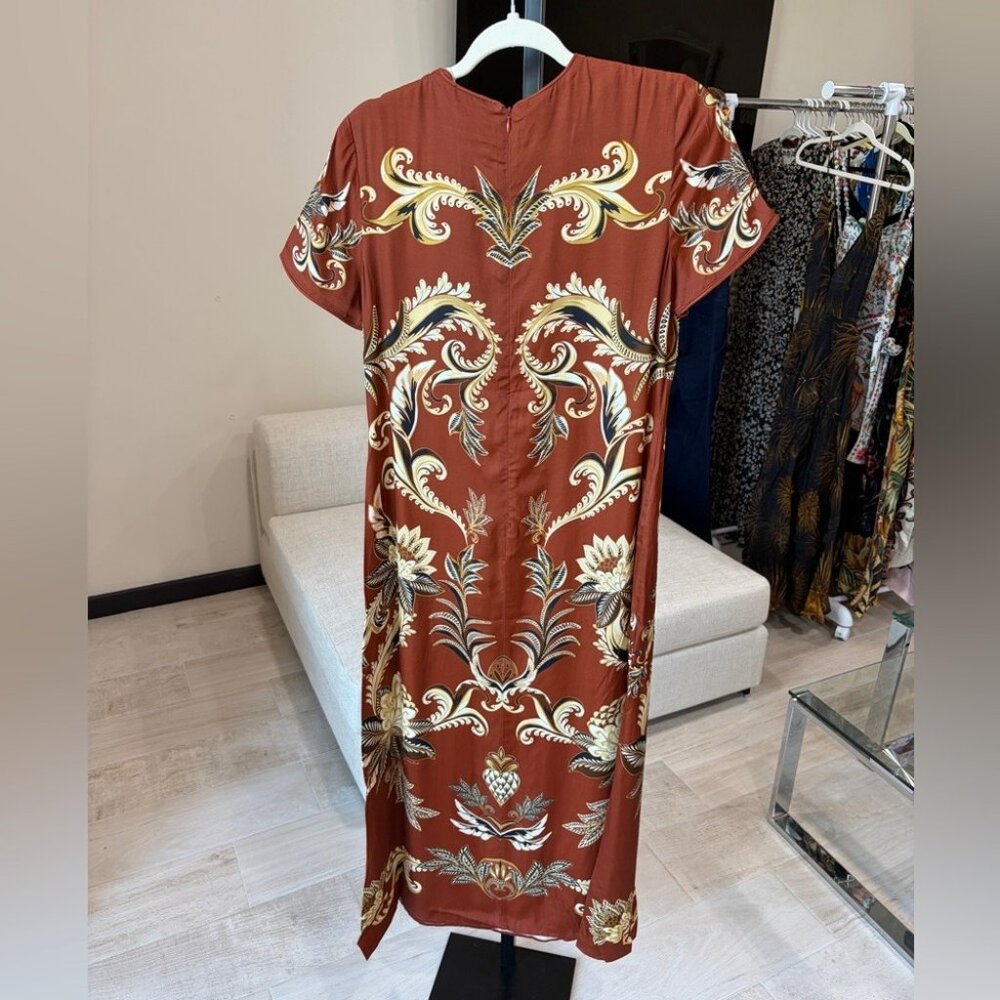FR: Orange Arabesque Paradise Viscose MaxiDress - Picture 9 of 11